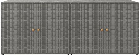 Szafka Ogrodowa Szara 198x55,5x80cm Rattan Pe - zdjęcie 2