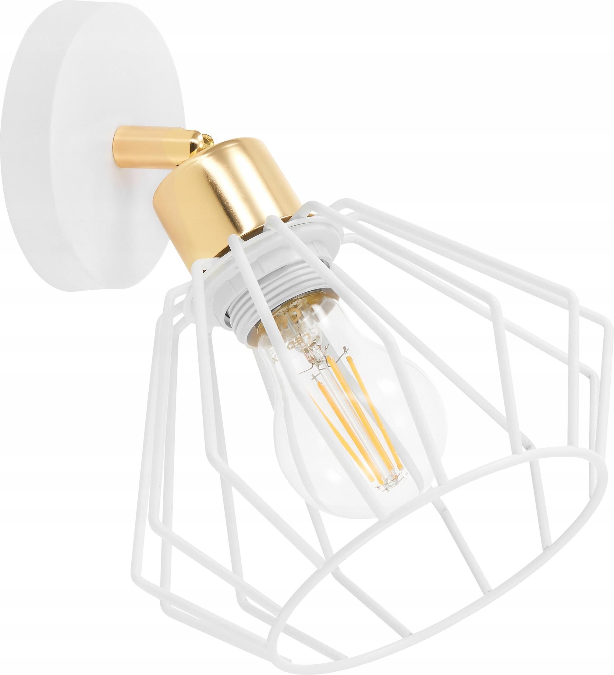 Lampa Led Lux Kinkiet Lampa Loft Druciany Edison Led Lx1374White Gold