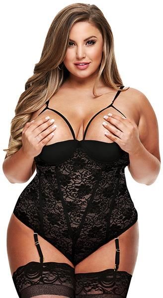 Baci Lingerie Lace Teddy With Garters Black Ceneo Pl