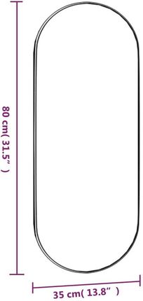 Vidaxl Lustro Ścienne 35X80 Cm Szklane Owalne 13452-350456 - zdjęcie 3