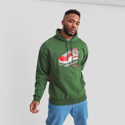 BLUZA Z KAPTUREM MĘSKA PUMA CHRISTMAS ZIELONA 67535209 - zdjęcie 3