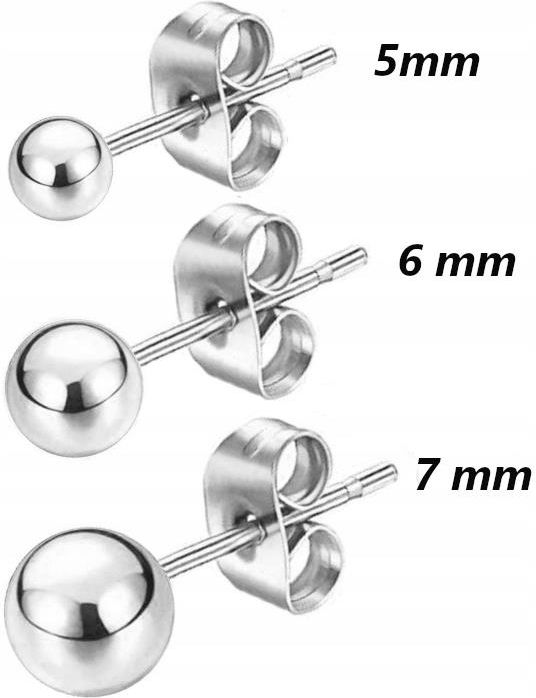 Kolczyki Srebrne Kulki 3 Sztuki 5 6 7 Mm Stal Ceny I Opinie Ceneo Pl