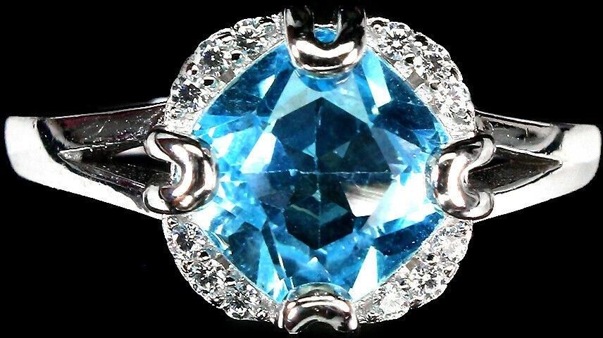 Pier Cionek Srebrny Naturalny Sky Blue Topaz R Ceny I Opinie