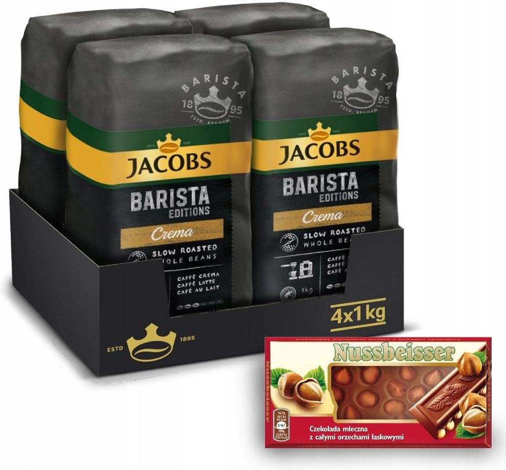 Kawa Jacobs Ziarnista Barista Crema 4x1kg Ceny I Opinie Ceneo Pl