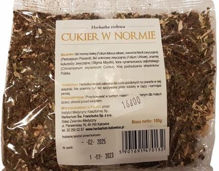 Herbarium Św. Franciszka Cukier W Normie Herbata 100g - zdjęcie 2