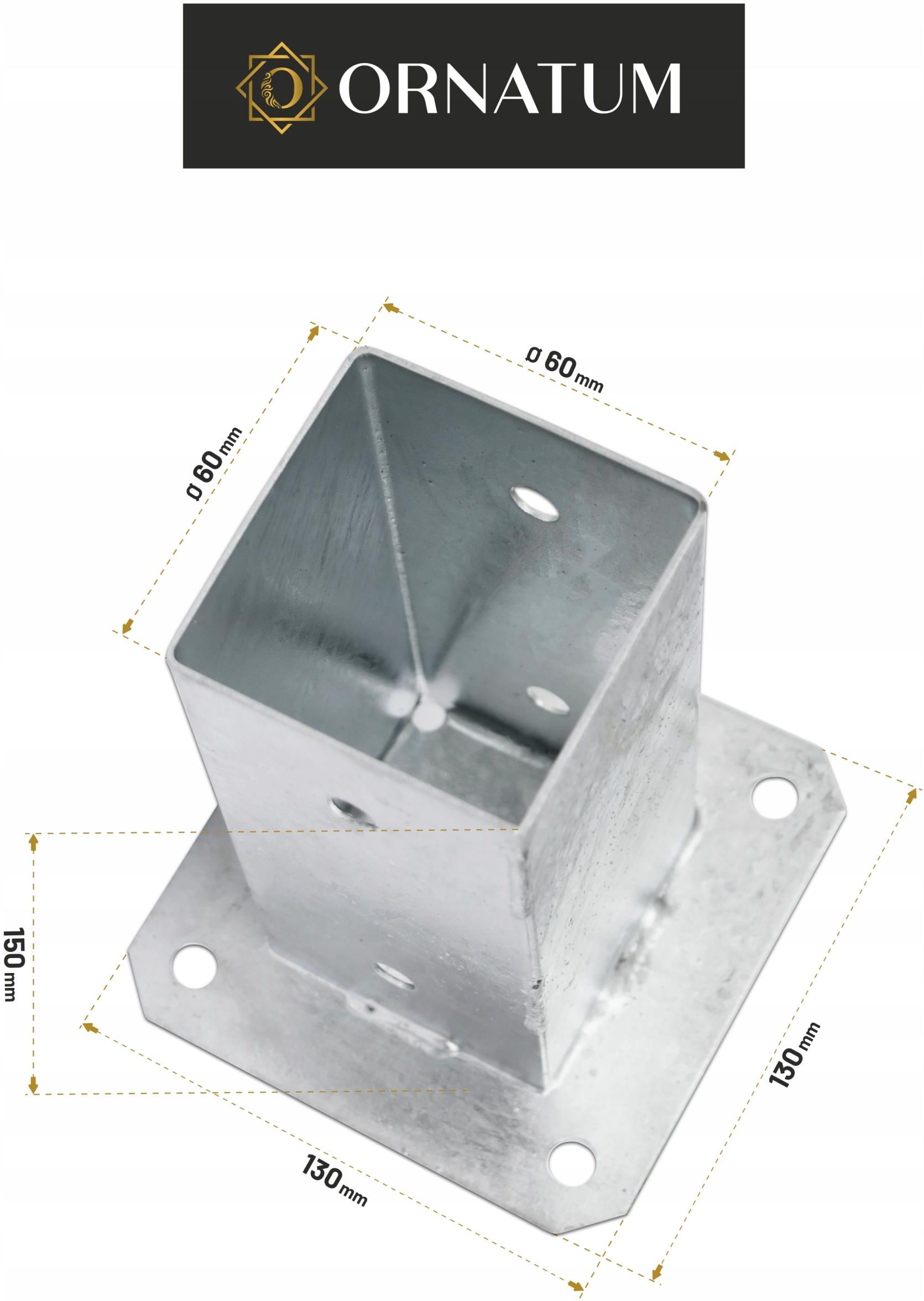 Ornatum Podstawa Słupa Przykręcana Wspornik Kotwa 60x60mm Opinie i