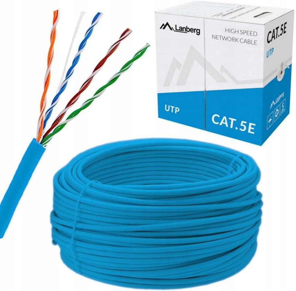 Lanberg Kabel Sieciowy Lan Utp Kat 5E Drut 50M Blu Lcu510Cc0305B50