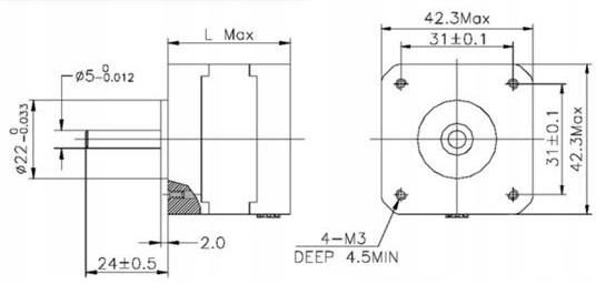 Elektroweb Silnik Krokowy Nema17 17Hs4401 Druk 3D Cnc 42Mm Eweb