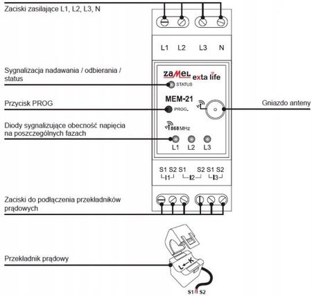 Zamel Monitor Energii Elek. Mem-21 Exta Life MEM21 - zdjęcie 2