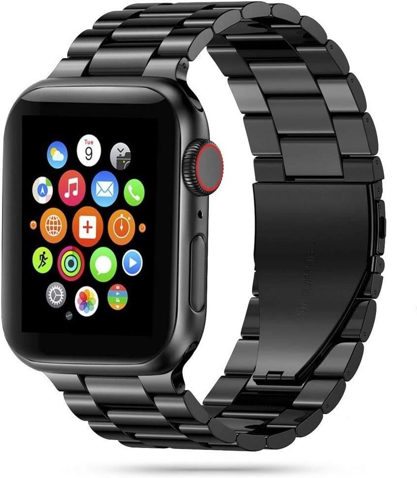 BRANSOLETA TECH PROTECT STAINLESS APPLE WATCH 4 5 6 7 SE 44 45MM BLACK