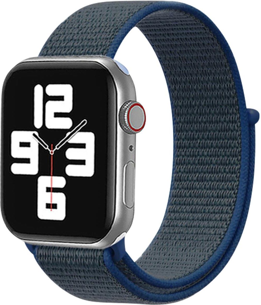 Apple Watch 41mm 40mm 38mm Pasek Tkany Nylon Regulowany Granatowy