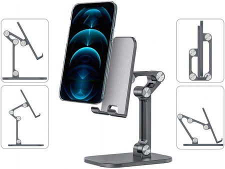 4Kom.Pl Uniwersalny uchwyt Z3 stojak podstawka na telefon/ tablet do 13 cali Grey - zdjęcie 5