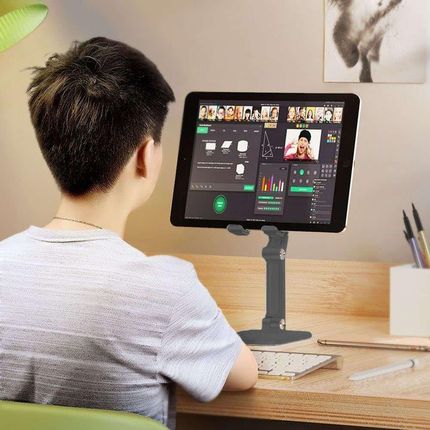 4Kom.Pl Uniwersalny uchwyt Z3 stojak podstawka na telefon/ tablet do 13 cali Grey - zdjęcie 3