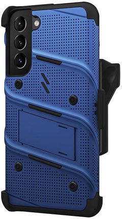 Zizo BOLT Series - Pancerne etui Samsung Galaxy S22+ ze szkłem 9H na ekran + uchwyt z podstawką (niebieski) - zdjęcie 3