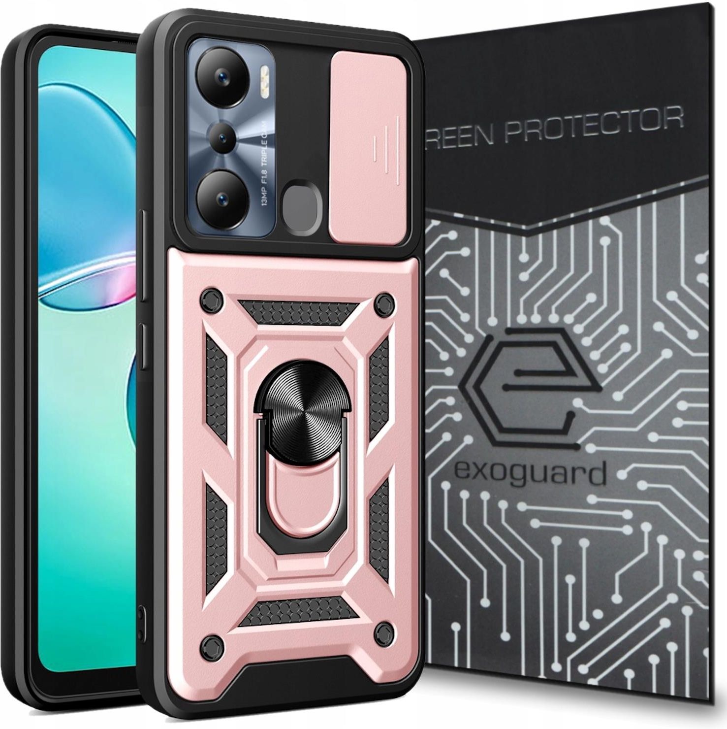 Exoguard Etui Pancerne Szkło Do Infinix Hot 12I 20I Etui na telefon