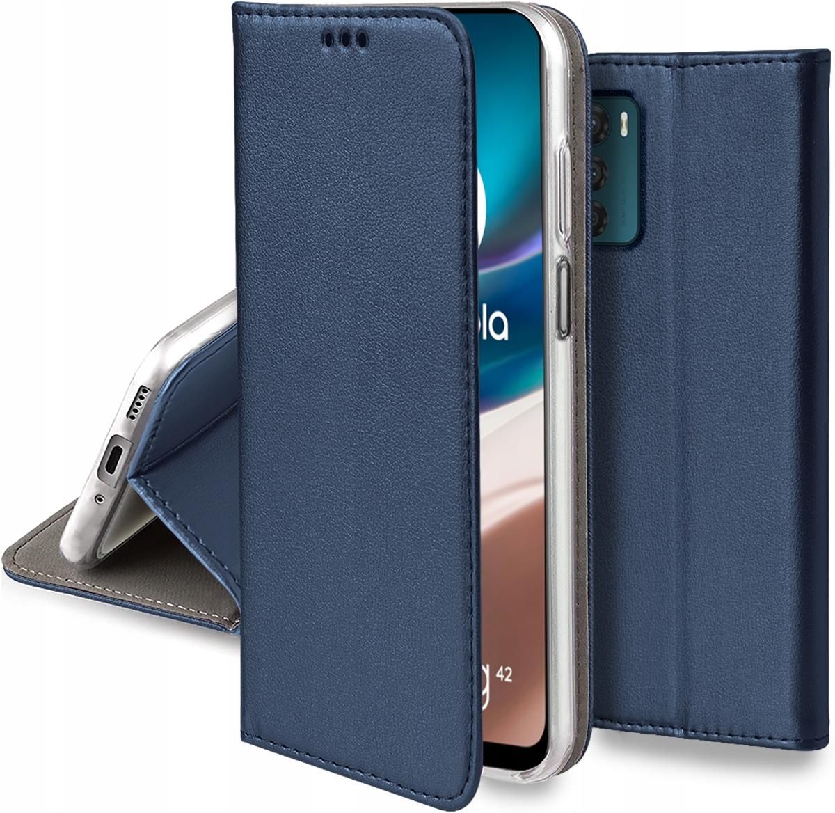 Krainagsm Etui Smart Magnet Szkło 9H Do Motorola Moto G42 Etui na