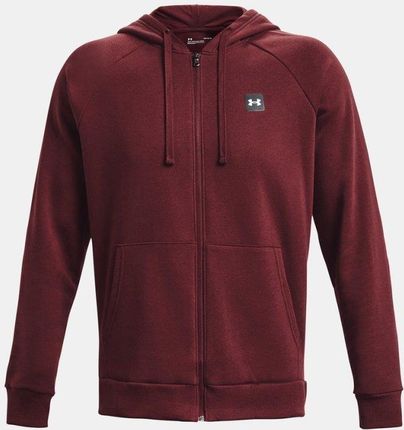 Bluza męska Under Armour Rival Fleece FZ Hoodie bordowa 1357111 690 - zdjęcie 5