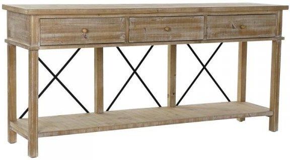 Dkd Home Decor Konsola 181X45X86Cm Jodła Naturalny Czarny Metal