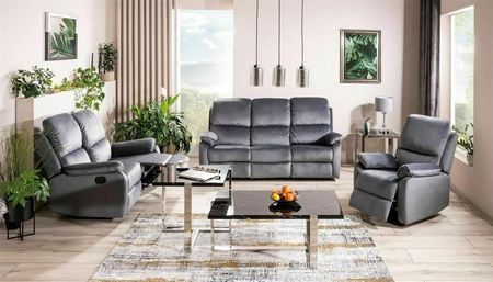 Signal Meble Sofa Rozkładana Spencer 3 Velvet Bluvel 14 Szary 100385615 - zdjęcie 5