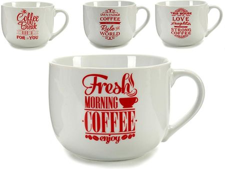 Bigbuy Home Filiżanka Coffee Porcelana Czerwony Biały 500Ml 24Szt. (S3614983) - zdjęcie 2