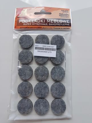 Arthouse Podkładka Filc Koło 25 Mm 15 Szt Szary Grub.6 7Mm 13533555489 - zdjęcie 2