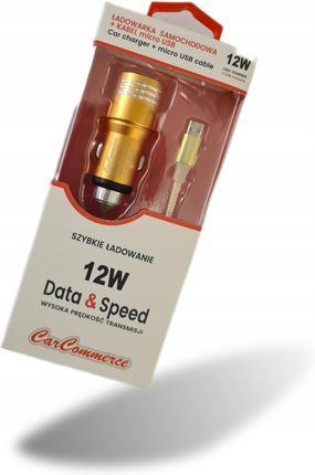 Carcommerce Ładowarka Samochodowa Usb x 2 Kabel microUSB 12W - zdjęcie 3