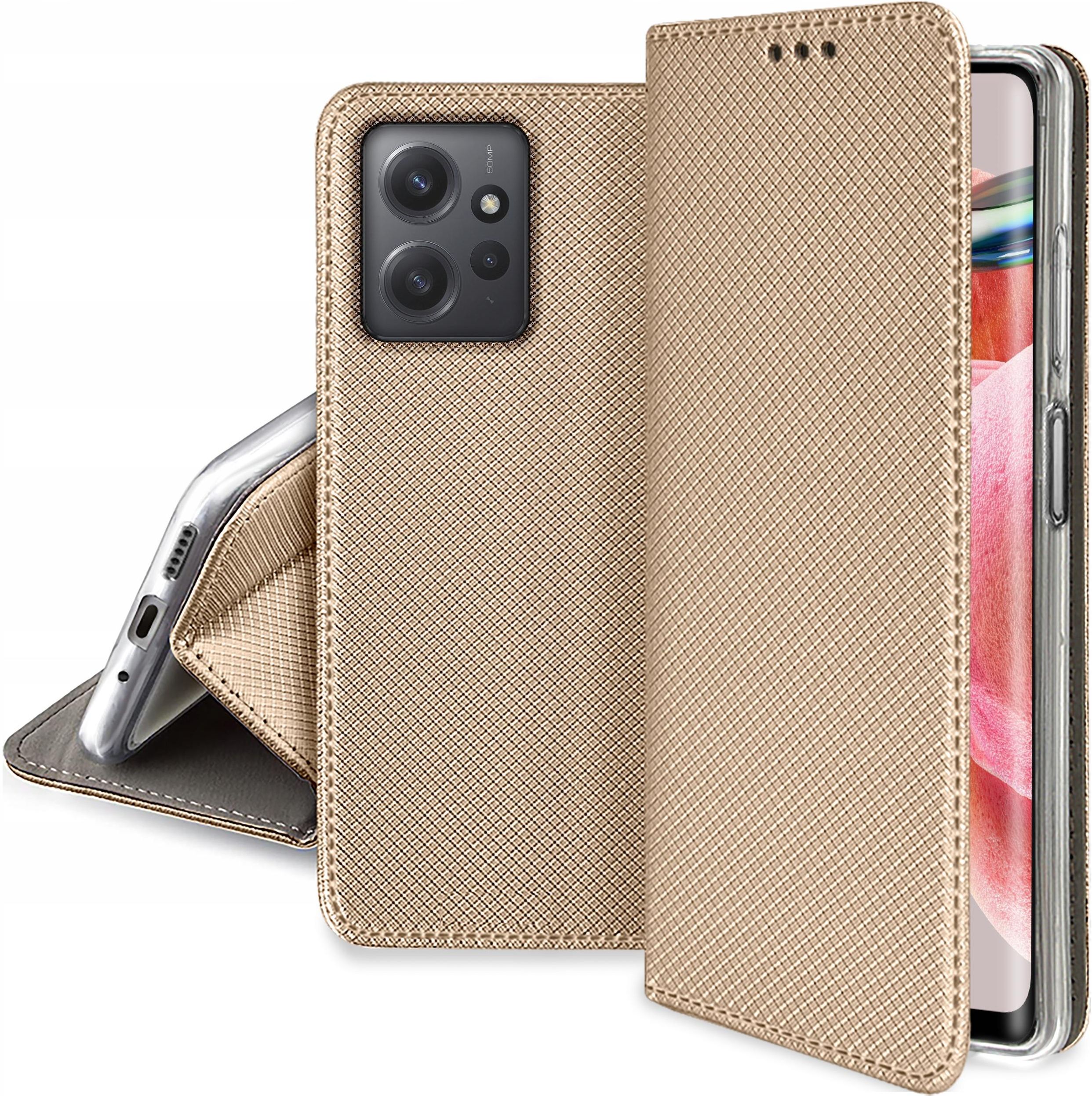 Krainagsm Etui Do Xiaomi Redmi Note 12 4G Smart Magnet Szkło Etui na