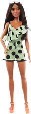 Barbie Fashionistas brunetka w kombinezonie w kropki FBR37 HPF76
