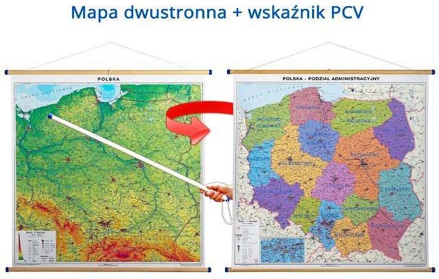 Mapa ścienna Duo Mapa Fizyczna Administracyjna Polski Ceny i opinie