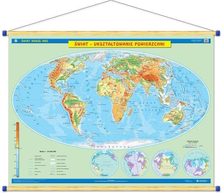 Mapa ścienna Duo Świat Mapa Fizyczna Mapa Polityczna Wds Ceny i