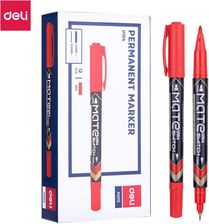 Zdjęcie Marker Permanetny Dwustronny Deli 1,0Mm & 0,5Mm Czerwony - Barwice