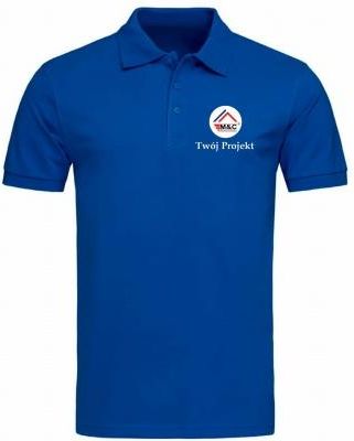 M C Modern Company Koszulka Polo Medyczna Męska Chabrowa Z Twoim Logo