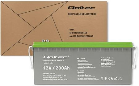 Qoltec Akumulator Żelowy Deep Cycle | 12V 200Ah Azqoluaz0053079 - zdjęcie 3