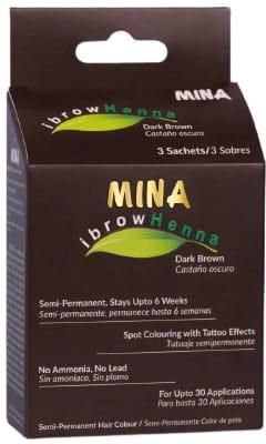 Mina Ibrow Henna Henna Pudrowa Do Brwi Ciemny Brąz Dark Brown Mina