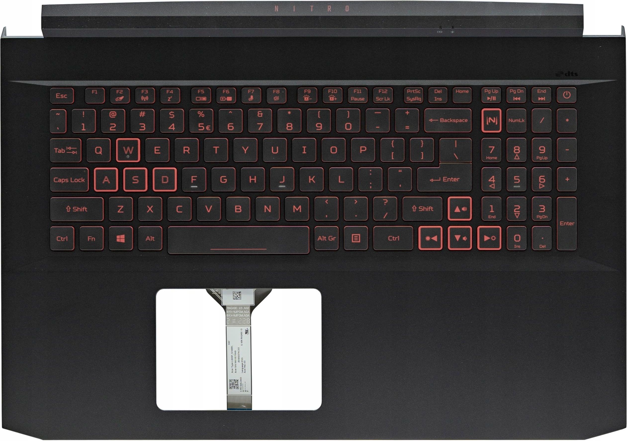 Podzespo Y Do Laptopa Acer Nitro An An Palmrest Klawiatura