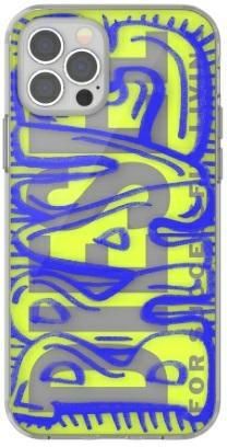 DIESEL SNAP CASE CLEAR AOP IPHONE 12 PRO MAX NIEBIESKO-LIMONKOWY/BLUE-LIME 42565 - zdjęcie 2