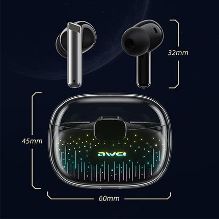 AWEI SŁUCHAWKI BLUETOOTH 5.3 T52 PRO TWS + STACJA DOKUJĄCA CZARNY/BLACK - zdjęcie 6