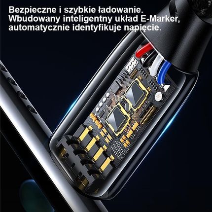 Usams Kabel Pleciony U82 Usb-C Na 1.2M 240W Pd 3.1 Fast Charging Czarny/Black Sj580Usb01 Us-Sj580 - zdjęcie 2