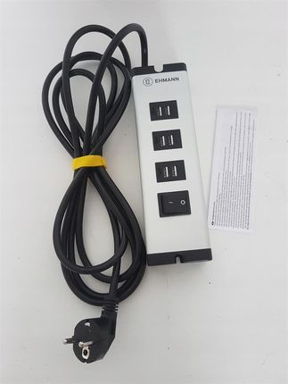 Ehmann 0601 X 09032033 Uniwersalna Aluminiowa Ładowarka Usb 6 Portów 6,3 A Przewód Zasilający 3 M Do Ładowania Smartfona Tabletu I Tak Dalej - zdjęcie 3