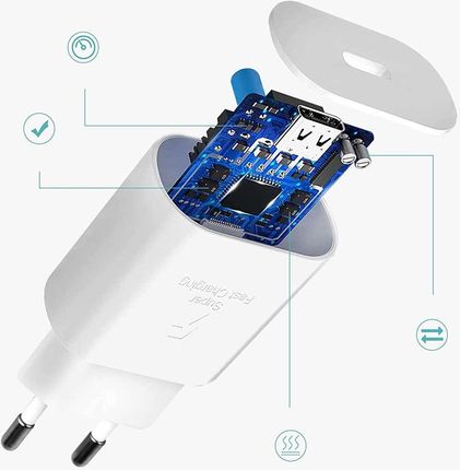 4Kom Ładowarka Sieciowa 3.6A 25W Fast Power Delivery Pd USB-C Type-C Single Biała - zdjęcie 6