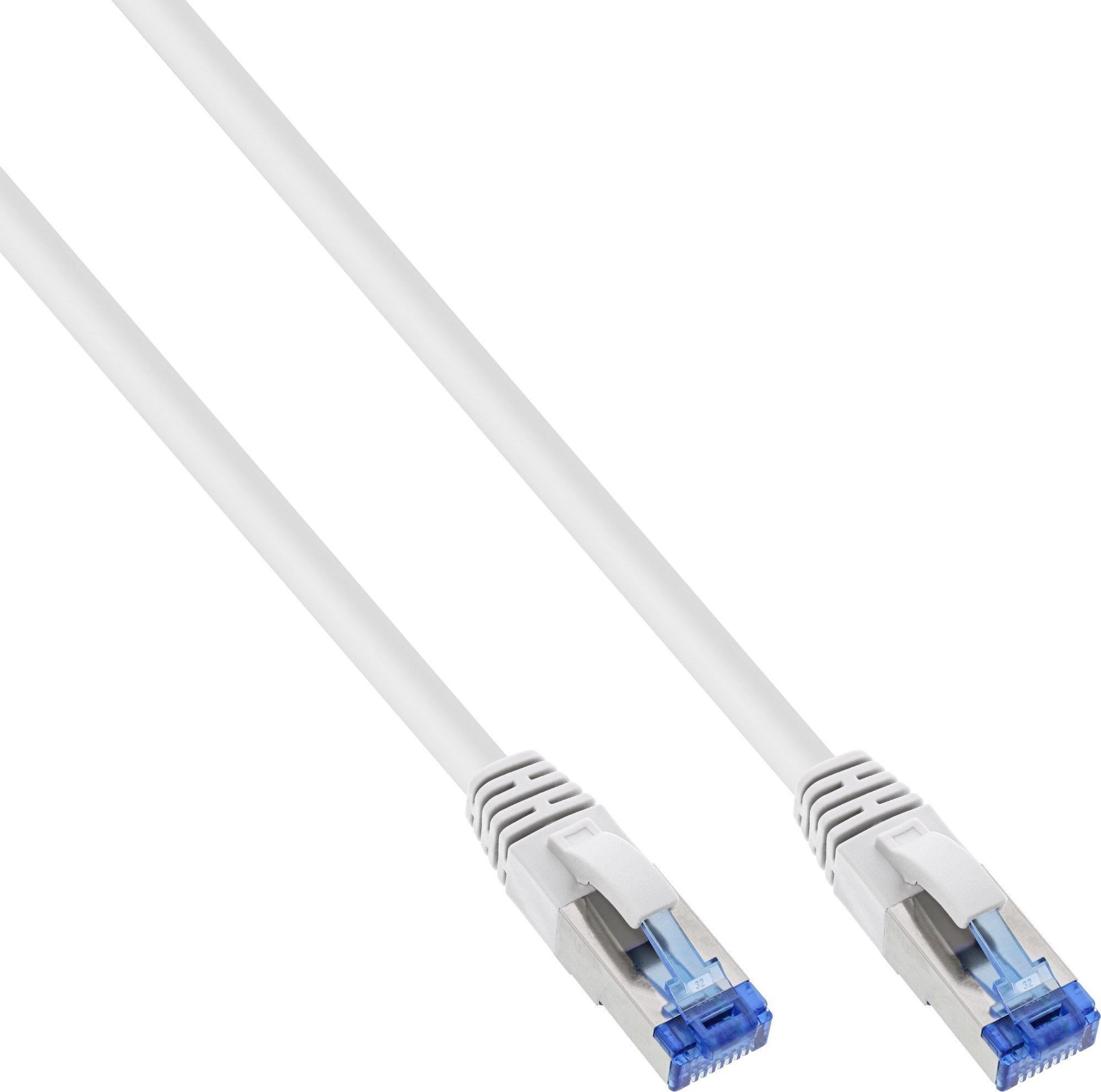 Inline Patch Cable S FTP PiMF Cat 6A Halogen Free 500MHz White 0 25m