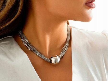 Złoty naszyjnik łańcuszki choker - zdjęcie 3