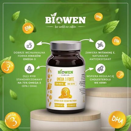 Biowen Omega 3 Forte 90kaps. - zdjęcie 3