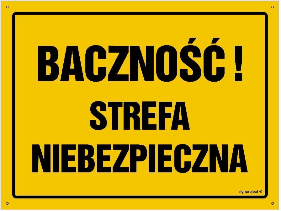 Libres Polska Sp Oa073 Baczność Strefa Niebezpieczna 80x57 Cm Fn