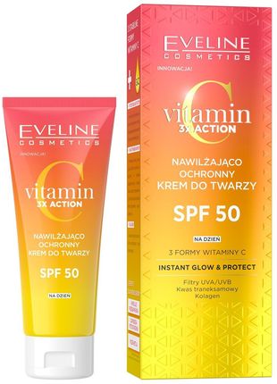 Krem Eveline Cosmetics Vitamin C nawilżający Z Spf50 na dzień 30ml - zdjęcie 2