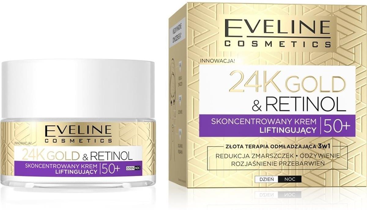 Krem do twarzy Eveline 24K Gold Retinol Krem Do Twarzy Liftingujący 50