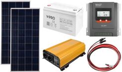 Zdjęcie Off-gridowy zestaw solarny 1500W - Panele 180W, Regulator solarny MPPT 20A, GEL 110AH, Przewody do połączenia, Przetwornica Sinus 1500W - Ruda Śląska