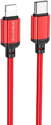 Markowe Borofone Kabel Bx87 Sharp Typ C Na Lightning Pd 20W 1 Metr Czerwony - zdjęcie 3