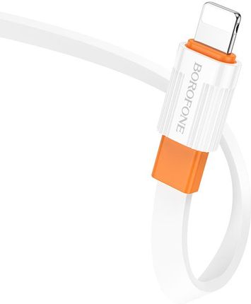 Markowe Borofone Kabel Bx89 Union Typ C Na Lightning Pd 20W 1 Metr Biało Pomarańczowy - zdjęcie 3