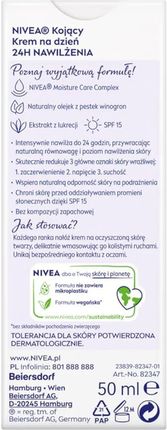 Krem Nivea Nivea Łagodzący Skóra Wrażliwa Spf15 na dzień 50ml - zdjęcie 3